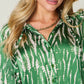 DOUBLE TAKE Full Size Printed Button Up Long Sleeve Shirt at Bella Road