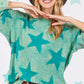 Trendy mineral wash star pattern T-shirt with unique design and edgy look, perfect for casual outfits and adding flair to your style.