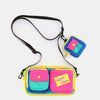 Himawari Removable Strap Nylon Crossbody Bag with EarPods Bag - Hot Pink