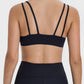 Back view of the Millennia Scoop Neck Double Strap Active Cami showcasing its stylish double strap design.