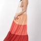 VERY J Color Block Tiered Maxi Cami Dress at Bella Road