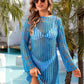 BELLA ROAD Cutout Round Neck Long Sleeve Cover-Up at Bella Road