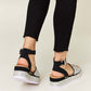 FOREVER LINK Rhinestone Buckle Strappy Wedge Sandals at Bella Road