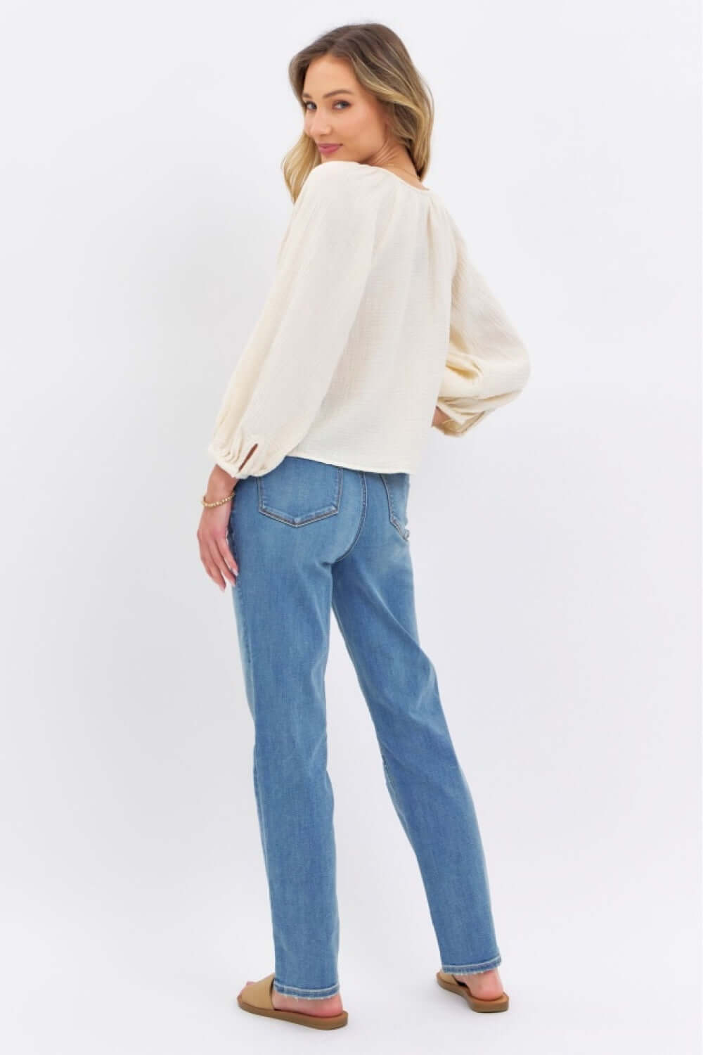 JUDY BLUE Full Size High Waist Straight Jeans at Bella Road