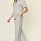 DOUBLE TAKE Full Size Round Neck Short Sleeve T-Shirt and Wide Leg Pants Set at Bella Road