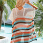 BELLA ROAD Cutout Striped Cover-Up with Tassel at Bella Road