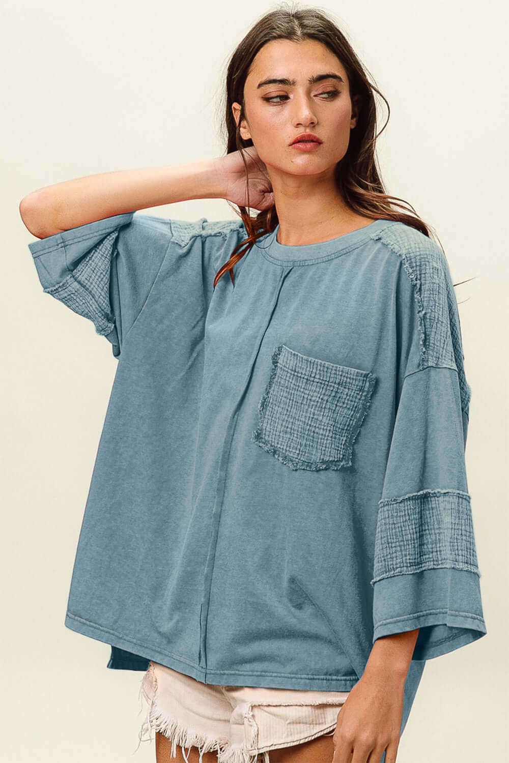 BIBI High-Low Washed T-Shirt at Bella Road