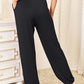 BASIC BAE Full Size Soft Rayon Drawstring Waist Pants with Pockets at Bella Road