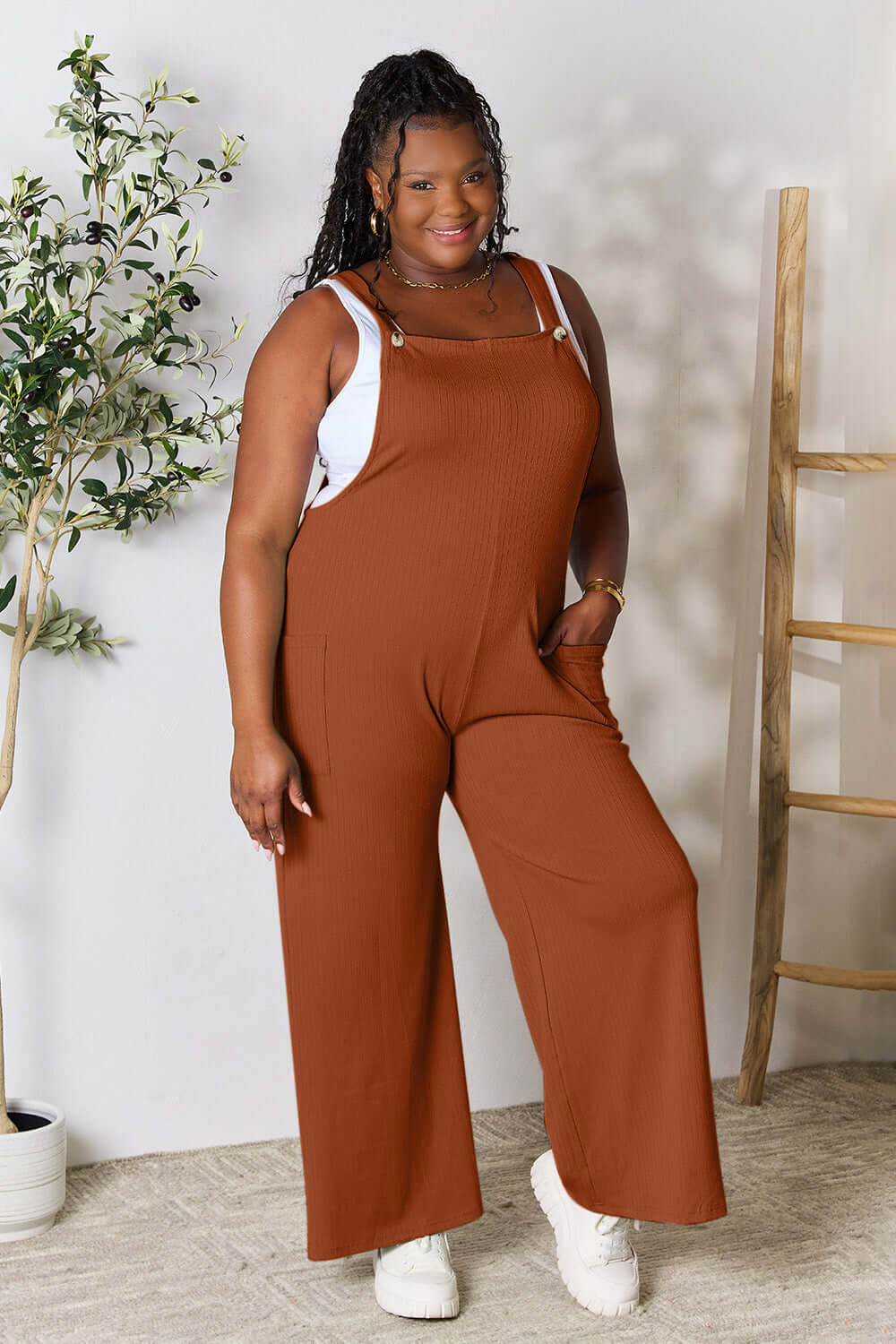 DOUBLE TAKE Full Size Wide Strap Overall with Pockets at Bella Road