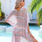 BELLA ROAD Slit Openwork V-Neck Cover Up at Bella Road