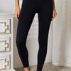 Wide Waistband Sports Leggings - Black