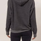 Cozy black brushed hoodie with long sleeves and kangaroo pocket, perfect for casual wear and lounging.