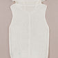 Bella Road sleeveless turtleneck sweater vest in white with central seam, perfect for layering and cozy outfits.