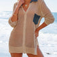 Stylish Bella Road Swim cover-up with collared neck and side slit, perfect for beach outings in tan color.