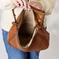 SHOMICO Weaved Vegan Leather Handbag at Bella Road