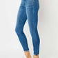 Cuffed Hem Low Waist Skinny Judy Blue Jeans - Full Size for Modern Style and Comfort