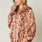 DOUBLE TAKE Full Size Printed Ruffle Trim Balloon Sleeve Shirt at Bella Road