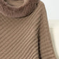 Cozy Bella Road Fuzzy Trim Poncho with a unique texture and stylish collar, perfect for chilly days.