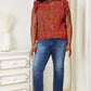 DOUBLE TAKE Floral Flutter Sleeve Notched Neck Blouse at Bella Road