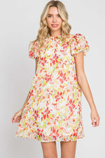 GEEGEE Floral Short Sleeve Mini Dress at Bella Road