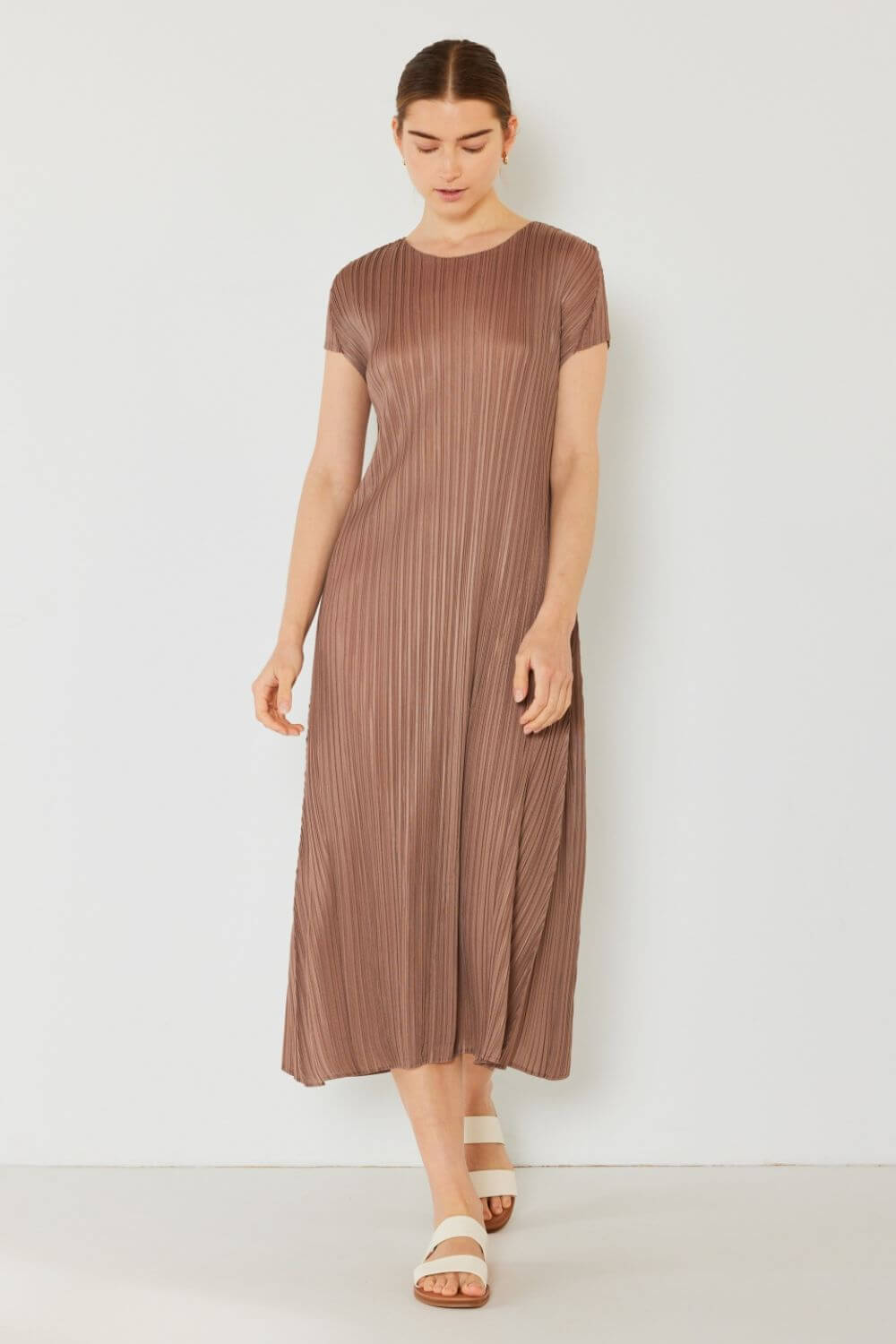 MARINA WEST SWIM Pleated Cap Sleeve A-Line Dress at Bella Road