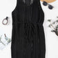 Openwork Slit V-Neck Sleeveless Cover Up Dress