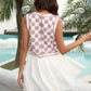 BELLA ROAD Checkered Open Front Sleeveless Cover Up at Bella Road