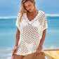 Openwork V-Neck Short Sleeve Cover Up