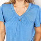 DOUBLE TAKE Ruched V-Neck Short Sleeve T-Shirt at Bella Road