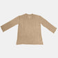 Tan Bella Road V-Neck Long Sleeve Sweater with Distressed Design, Perfect for Fall Fashion, Slightly Stretchy, 100% Acrylic