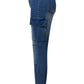 Side view of Bella Road medium wash denim skinny jeans with functional pockets, showcasing modern style and comfort.