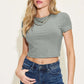 BASIC BAE Full Size Ribbed Round Neck Short Sleeve T-Shirt at Bella Road