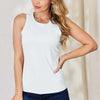 Round Neck Slim Tank | Full Size - White