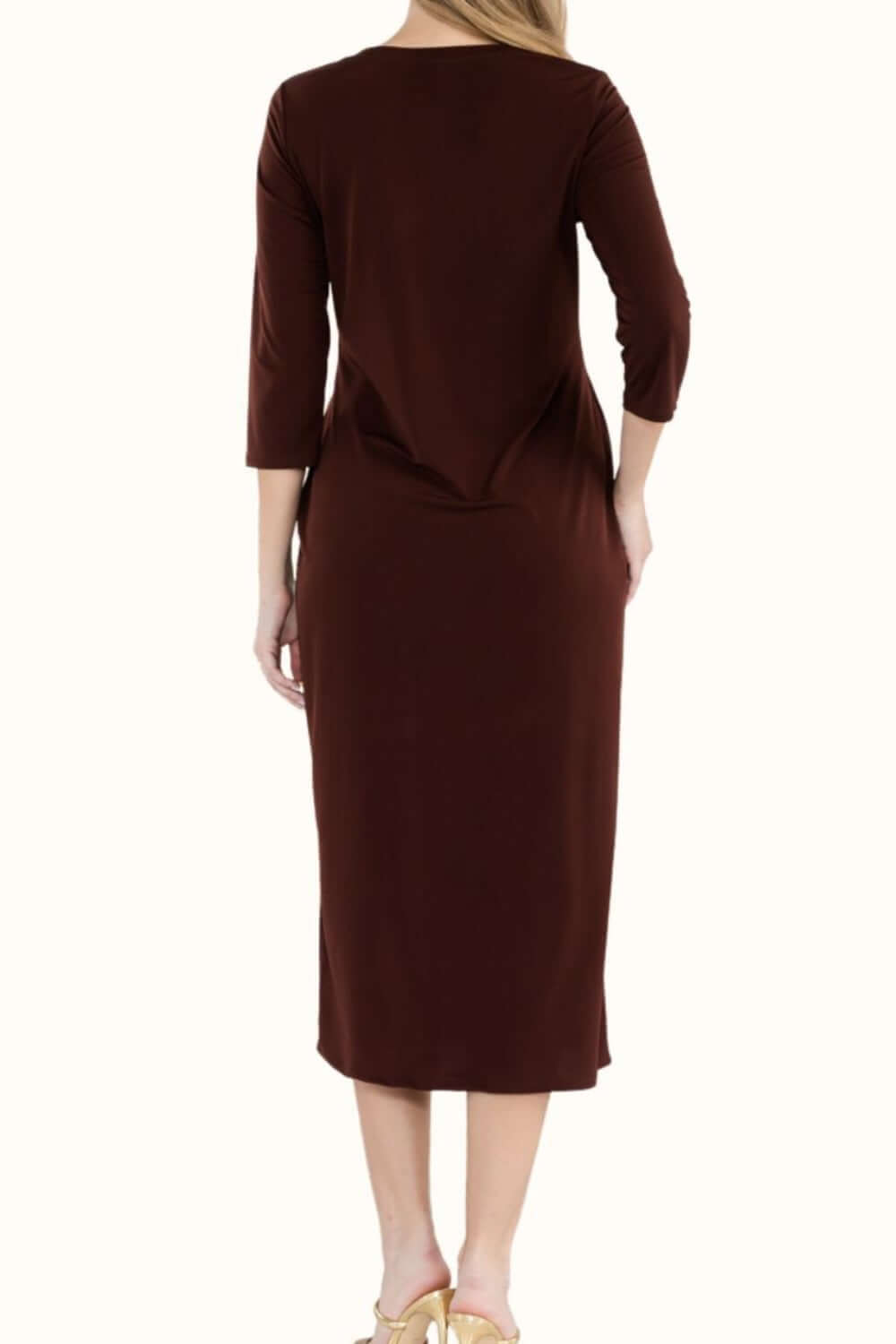 CELESTE Full Size Round Neck Midi Dress at Bella Road