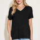 BASIC BAE Full Size V-Neck High-Low T-Shirt at Bella Road