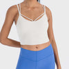 Millennia Double Strap Ribbed Sports Cami - White