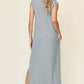 DOUBLE TAKE Full Size Texture Mock Neck Sleeveless Maxi Dress at Bella Road