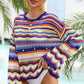 BELLA ROAD Multicolored Stripe Round Neck Cover-Up at Bella Road