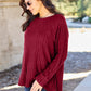 Ribbed Round Neck Long Sleeve Knit Top