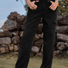 Bella Road High Waist Cargo Straight Jeans - Black