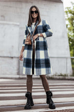 DOUBLE TAKE Full Size Plaid Button Up Lapel Collar Coat at Bella Road