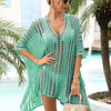 Side Slit Dolman Sleeve Cover-Up - Green