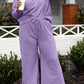 DOUBLE TAKE Full Size Textured Long Sleeve Top and Drawstring Pants Set at Bella Road