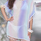 Full Size Tassel Scoop Neck Half Sleeve Cover Up