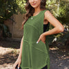 Openwork Sleeveless Slit Knit Cover Up - Matcha Green