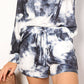 DOUBLE TAKE Tie-Dye Round Neck Top and Shorts Lounge Set at Bella Road