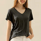 NINEXIS Full Size V-Neck Short Sleeve T-Shirt at Bella Road