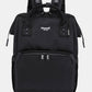 Black Himawari waterproof and anti-theft nylon backpack with multiple compartments, perfect for travel and everyday use.