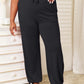 BASIC BAE Full Size Soft Rayon Drawstring Waist Pants with Pockets at Bella Road