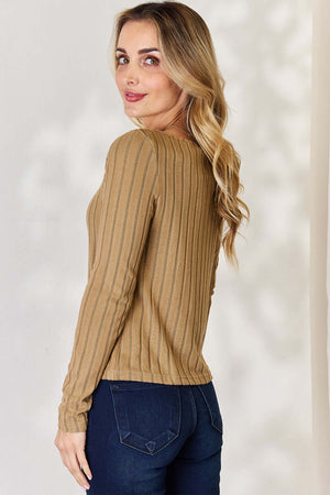 Ribbed Long Sleeve T-Shirt